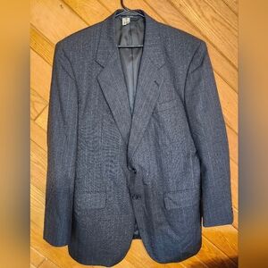 Franco Lanzetti dark charcoal gray pinstripe wool suit jacket size 48